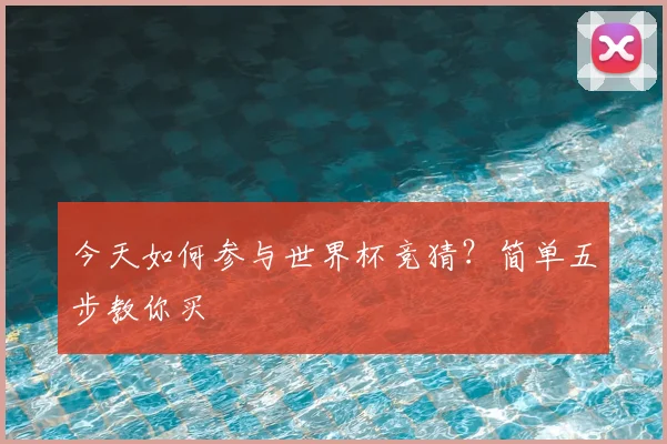 今天如何参与世界杯竞猜？简单五步教你买